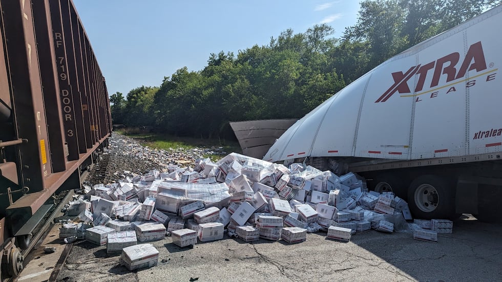 A semi truck was hit by a train in Cass County on Tuesday. Six people were injured and two had...