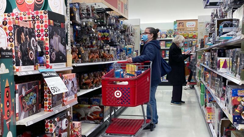 People shop at a Target store in Clifton, New Jersey, on Monday, Nov. 22, 2021. The nation’s...