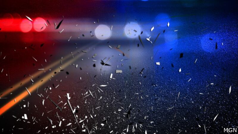 Two people are in the hospital with serious injuries after hitting a wooden utility pole off...