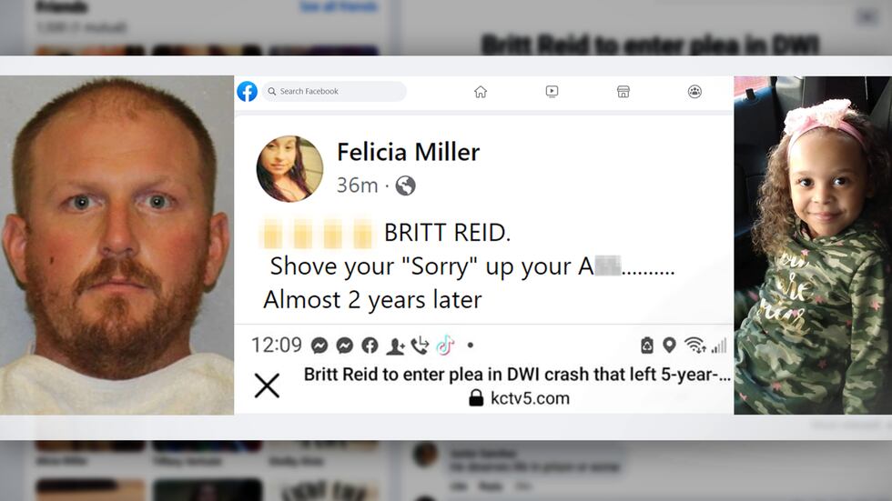 Felicia Miller, the mother of Ariel Young, reacted to the news of Britt Reid entering a guilty...
