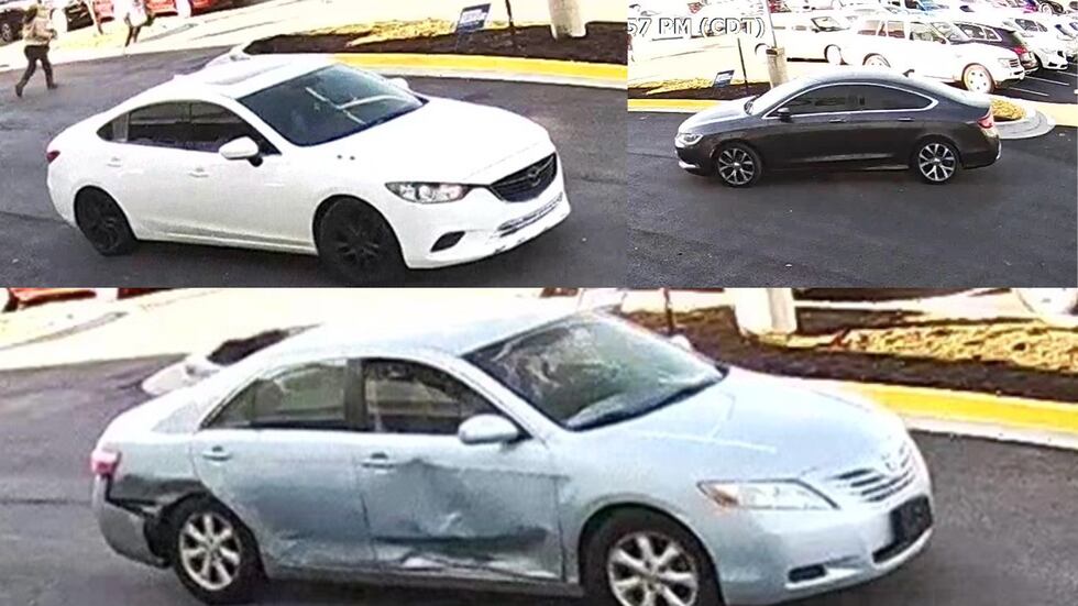 Police released photos of these vehicles believed to be involved in an Overland Park store theft.
