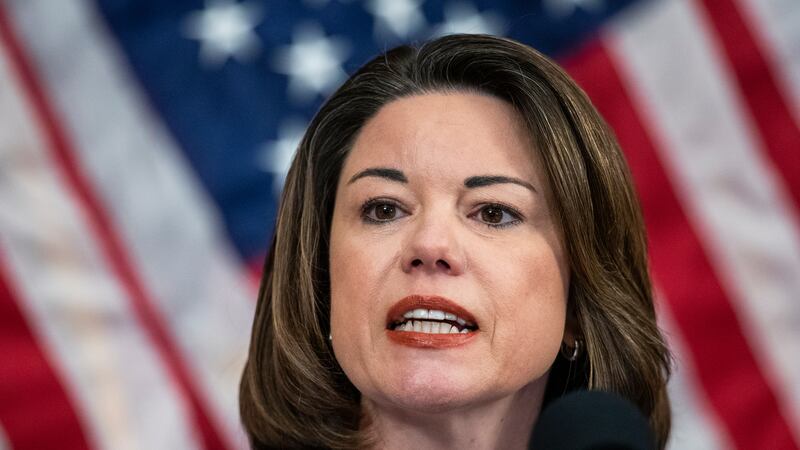 FILE - Rep. Angie Craig, D-Minn., speaks during a news conference on Capitol Hill on June 24,...